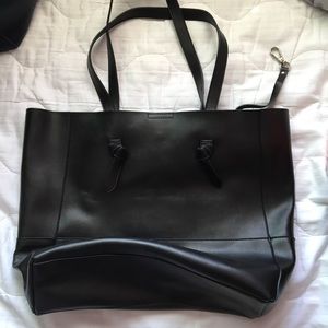 Black Leather Tote Bag